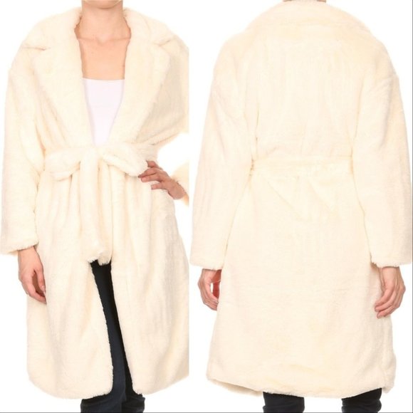 Cream Faux Fur Coat - Picture 4 of 4